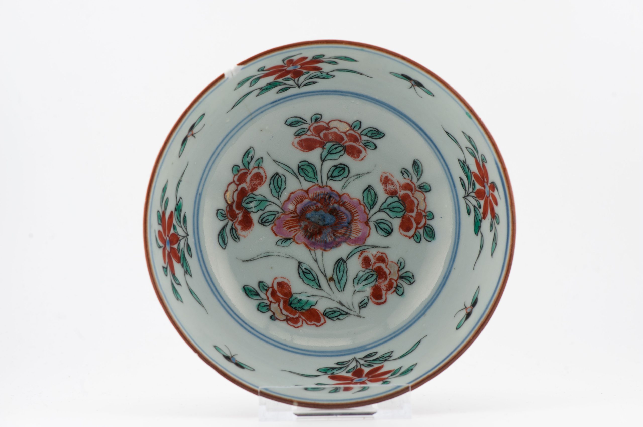 1435 Antique Chinese Bowl with rare Amsterdam Bont Huge Rabbit or Hare scene - Image 14