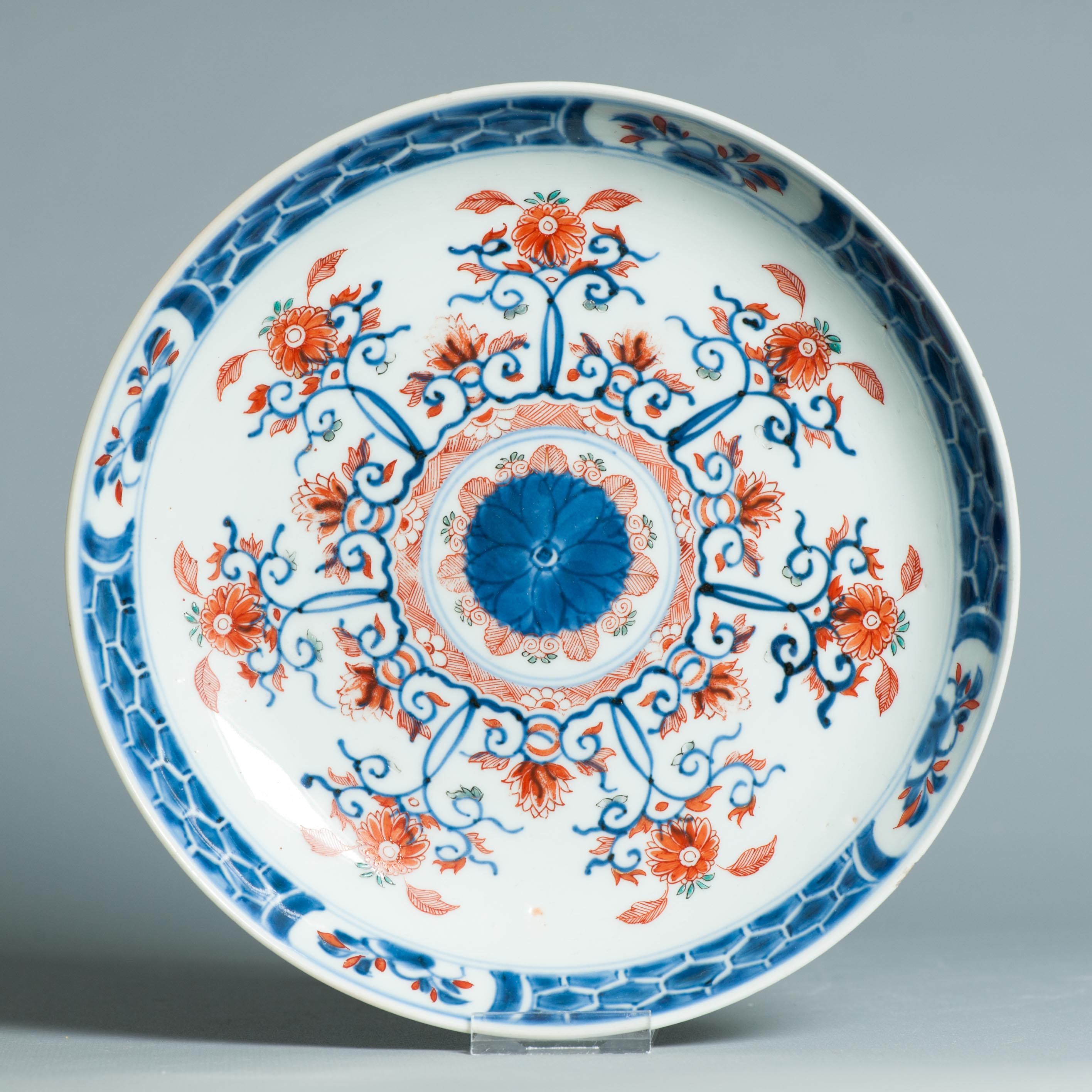 1440 Antique Chinese Kangxi dish Amsterdam Bont Plate with Imari Decoration