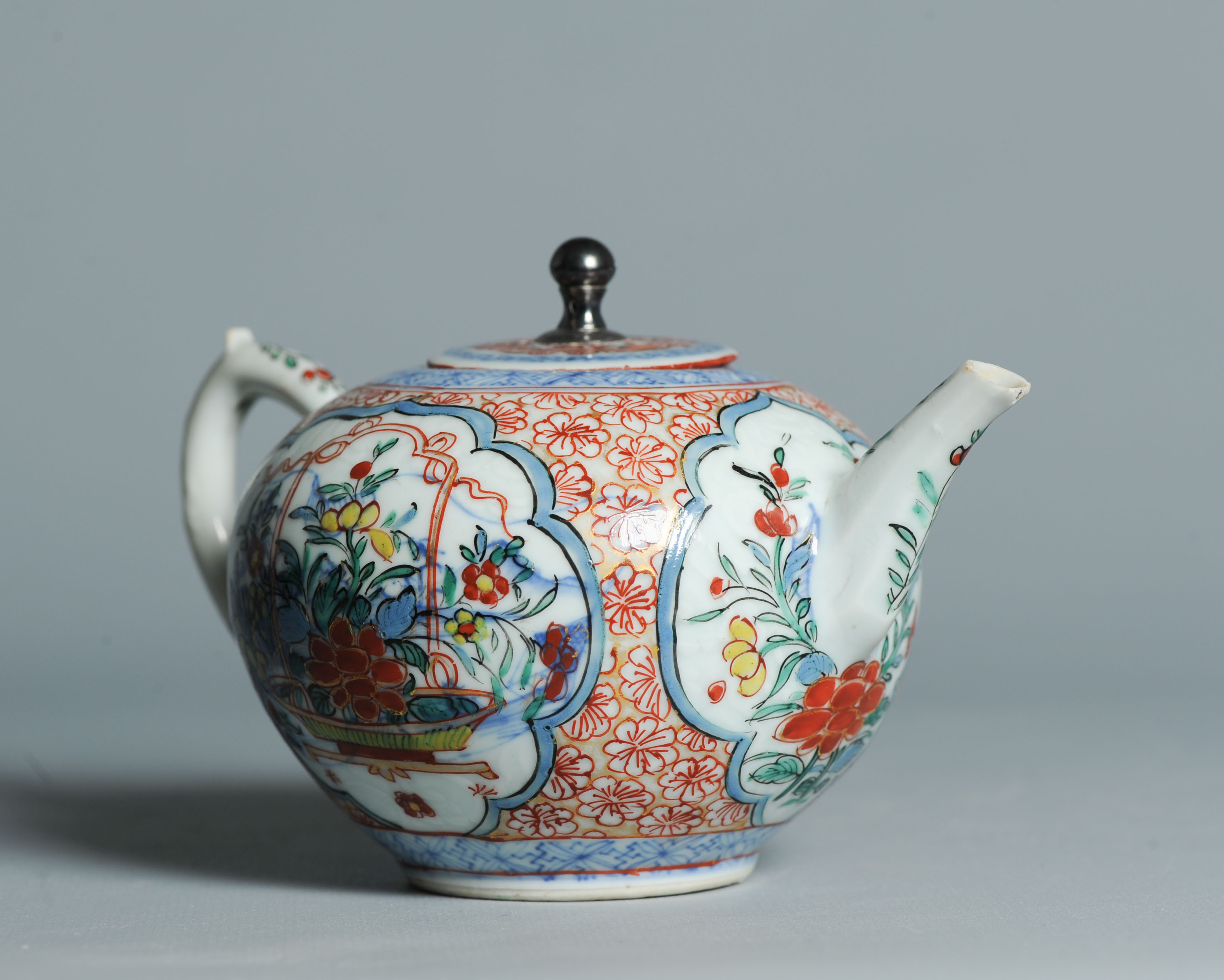 1441 Antique Ca 1720-1740 Teapot. Blue and White Chinese Teapot Redecorated in Holland. Amsterdam Bont