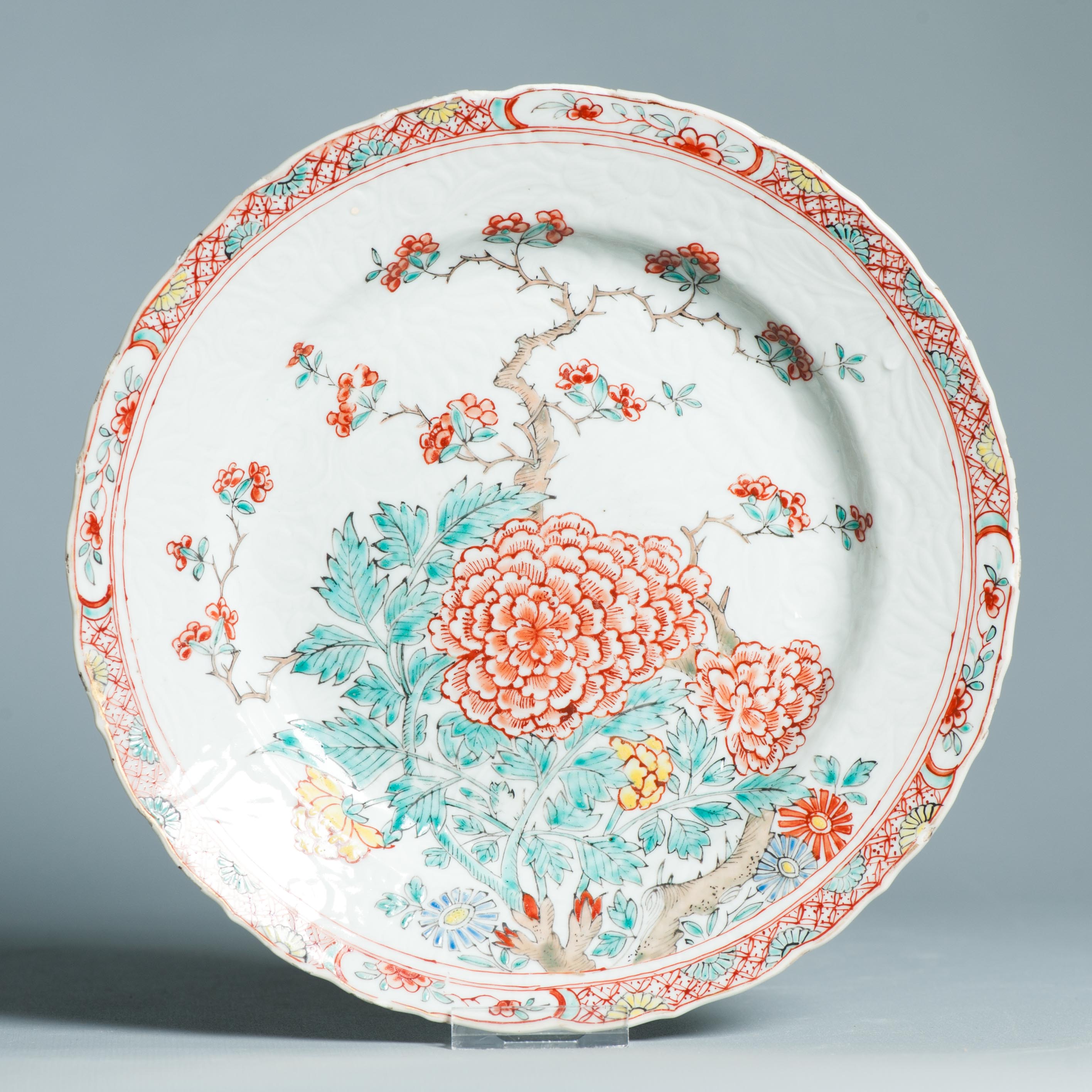 1441 Antique Chinese Kangxi dish Amsterdam Bont Plate with Imari Decoration