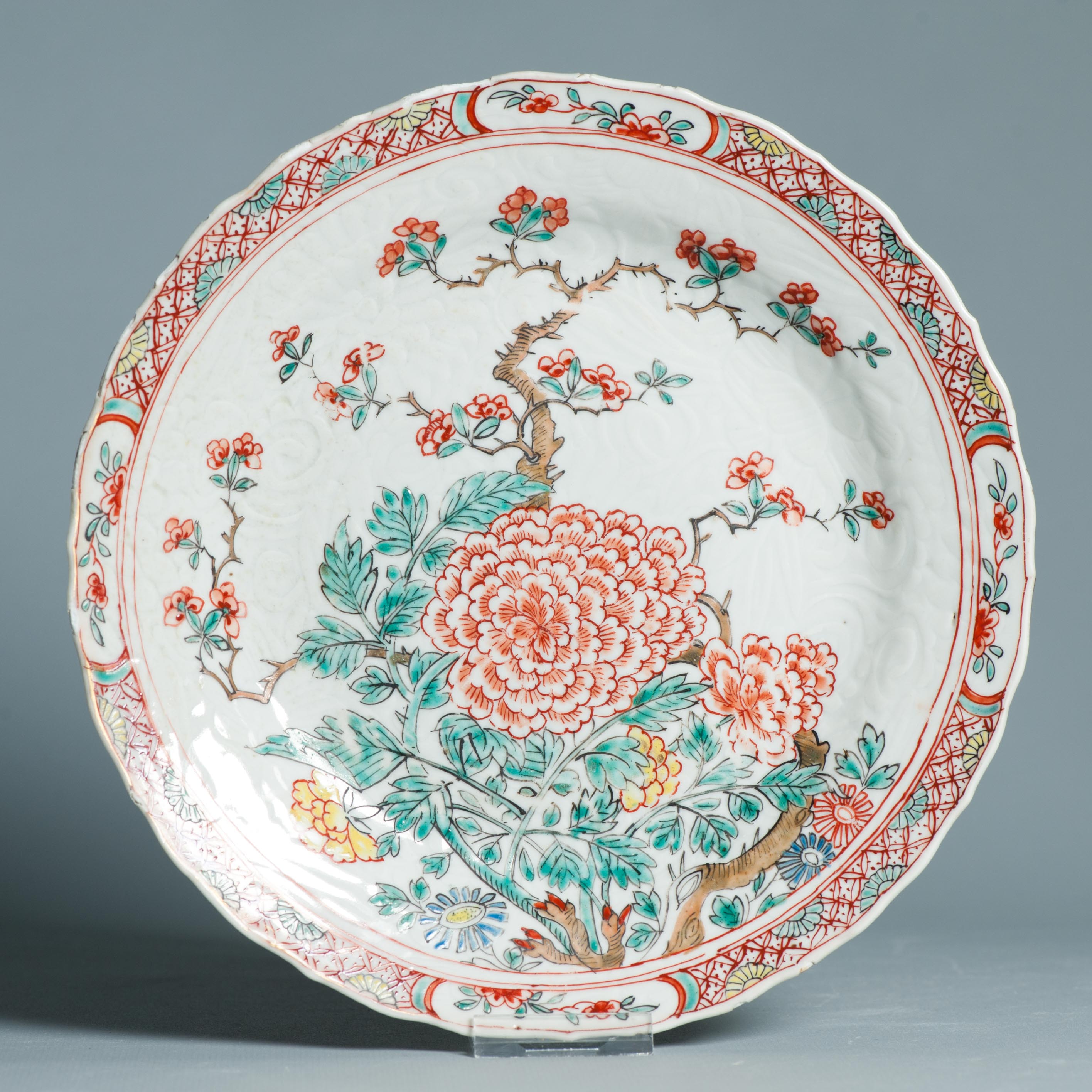 1442 Antique Chinese Kangxi dish Amsterdam Bont Plate with Imari Decoration