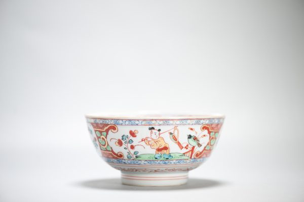 1446 Antique Ca 1720-1740 Blue and White Chinese Bowl Redecorated in Holland. Amsterdam Bont