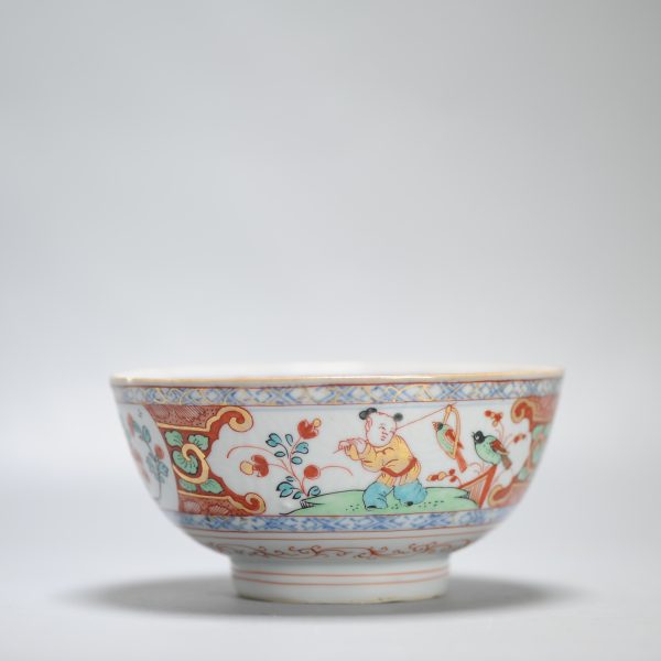 1446 Antique Ca 1720-1740 Blue and White Chinese Bowl Redecorated in Holland. Amsterdam Bont - Image 9