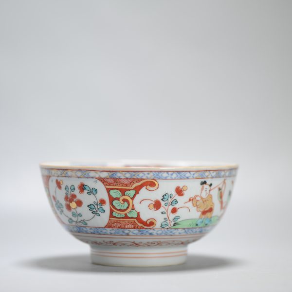 1446 Antique Ca 1720-1740 Blue and White Chinese Bowl Redecorated in Holland. Amsterdam Bont - Image 4
