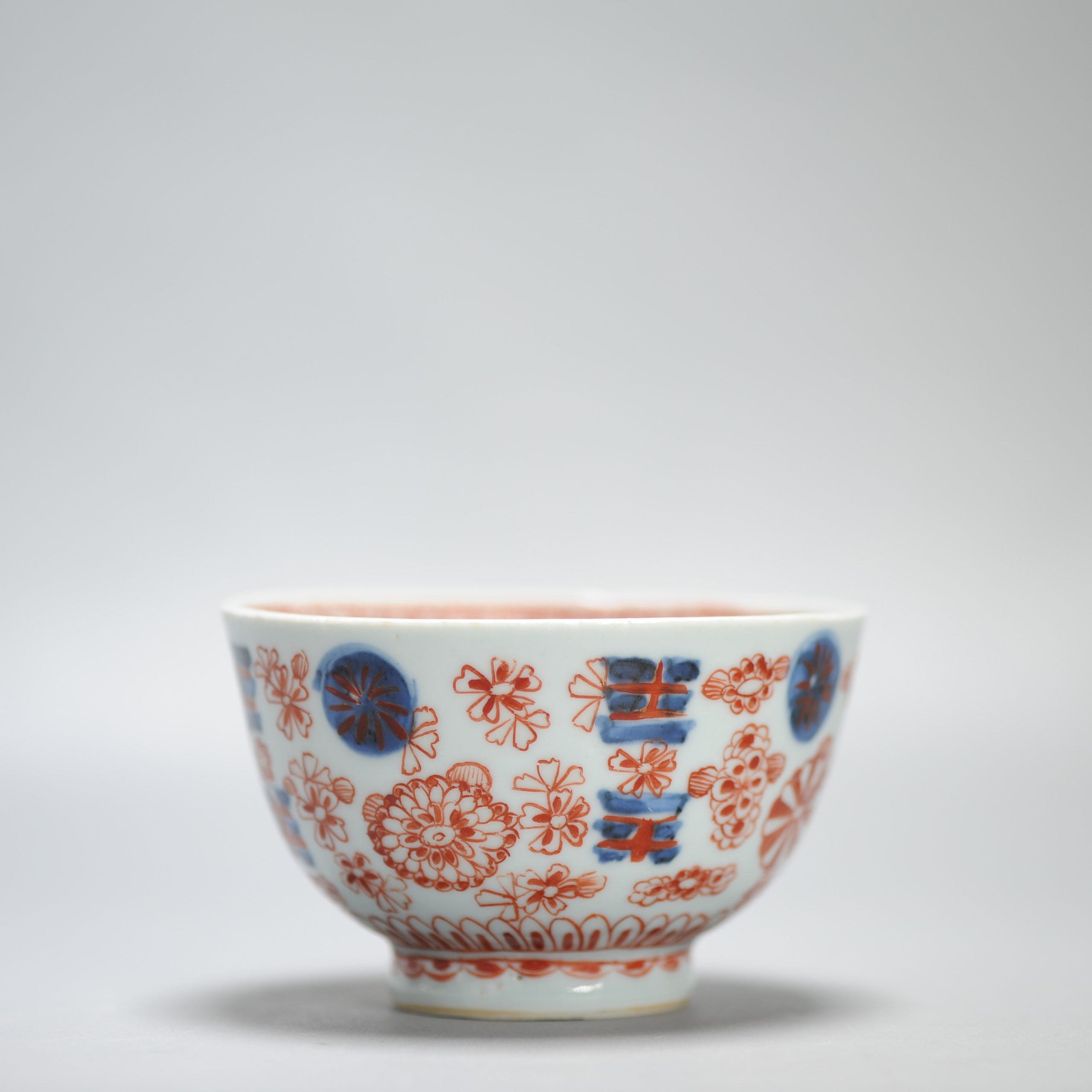 1449 Antique Ca 1720-1740 Blue and White Chinese Bowl Redecorated in London. Amsterdam Bont
