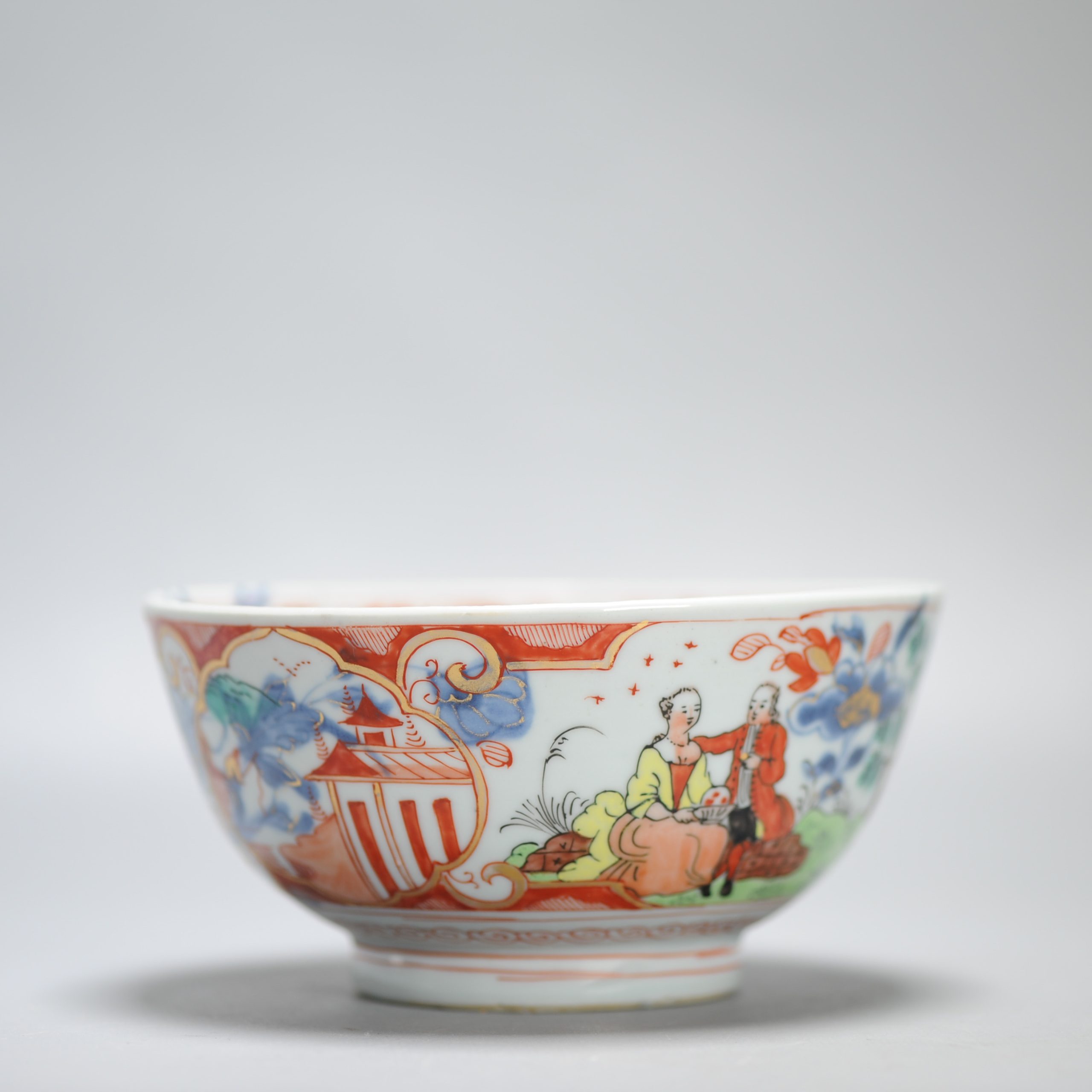 1447 Antique Ca 1720-1740 Blue and White Chinese Bowl Redecorated in Holland. Amsterdam Bont