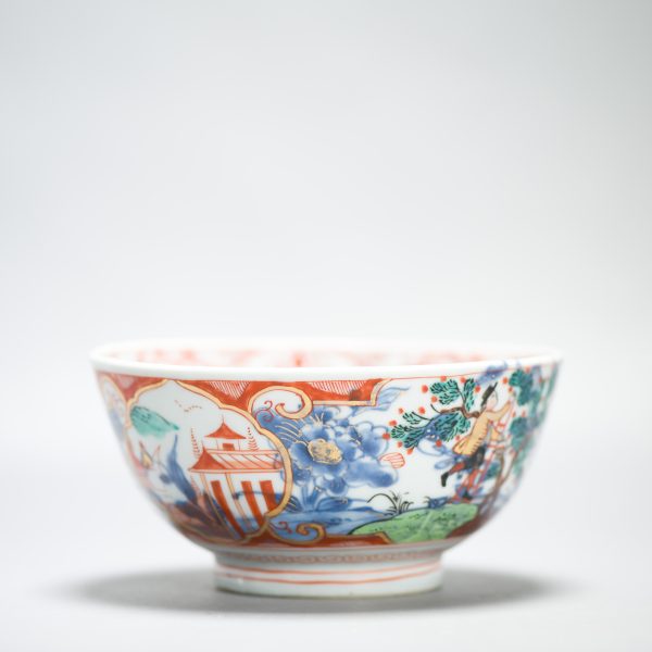 1447 Antique Ca 1720-1740 Blue and White Chinese Bowl Redecorated in Holland. Amsterdam Bont - Image 9