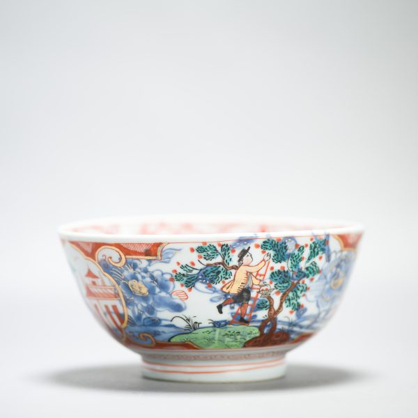 1447 Antique Ca 1720-1740 Blue and White Chinese Bowl Redecorated in Holland. Amsterdam Bont - Image 8