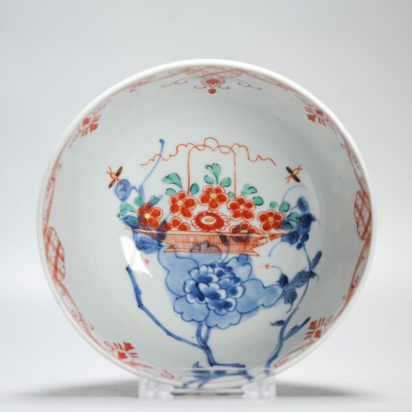 1447 Antique Ca 1720-1740 Blue and White Chinese Bowl Redecorated in Holland. Amsterdam Bont - Image 4