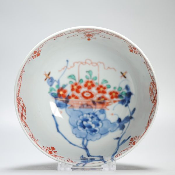 1447 Antique Ca 1720-1740 Blue and White Chinese Bowl Redecorated in Holland. Amsterdam Bont - Image 3