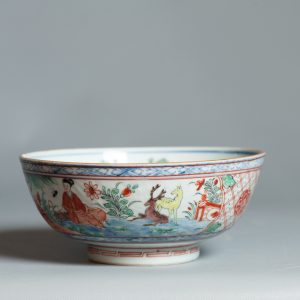 1448 Antique Ca 1720-1740 Blue and White Chinese Bowl Redecorated in Holland. Amsterdam Bont