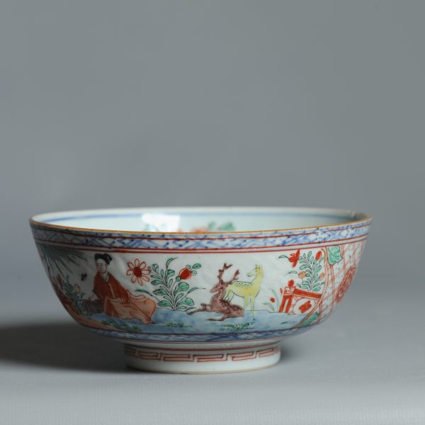 1448 Antique Ca 1720-1740 Blue and White Chinese Bowl Redecorated in Holland. Amsterdam Bont - Image 7