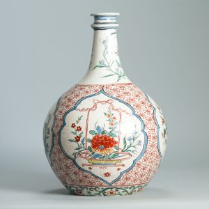 1452 Antique Japanese Porcelain Bottle with Kakiemon Amsterdam Bont Redecoration