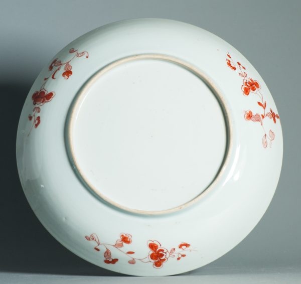 1456 Large Antique Chinese Kangxi/Yongzheng dish with Dutch Decoration Dame au Parasol - Image 9