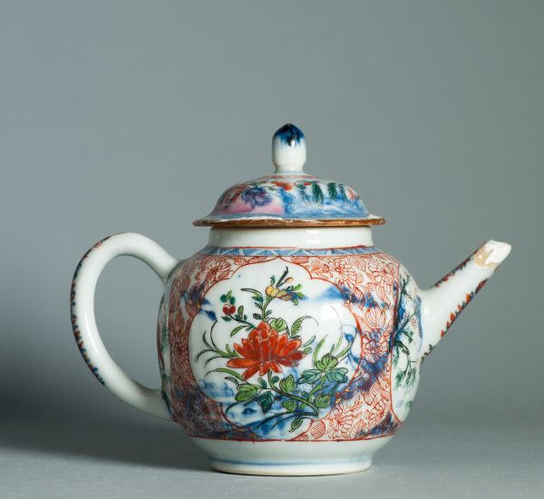 1457 Antique Chinese Kangxi/Yongzheng Teapot with Dutch Decoration Dame au Parasol - Image 11