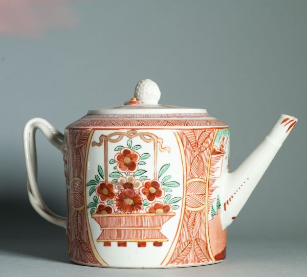 1461 Antique Chinese Qianlong Teapot with Dutch Decoration on a blank - Image 6