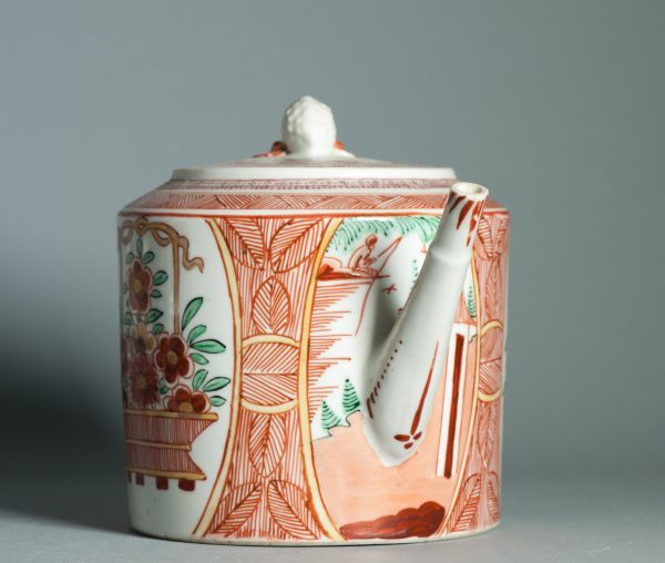1461 Antique Chinese Qianlong Teapot with Dutch Decoration on a blank - Image 5