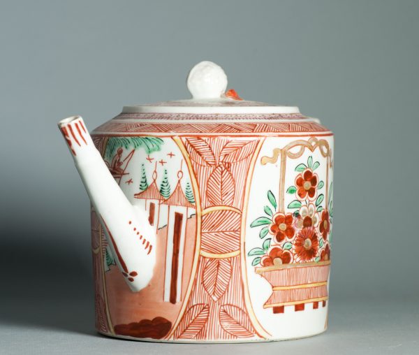 1461 Antique Chinese Qianlong Teapot with Dutch Decoration on a blank - Image 4