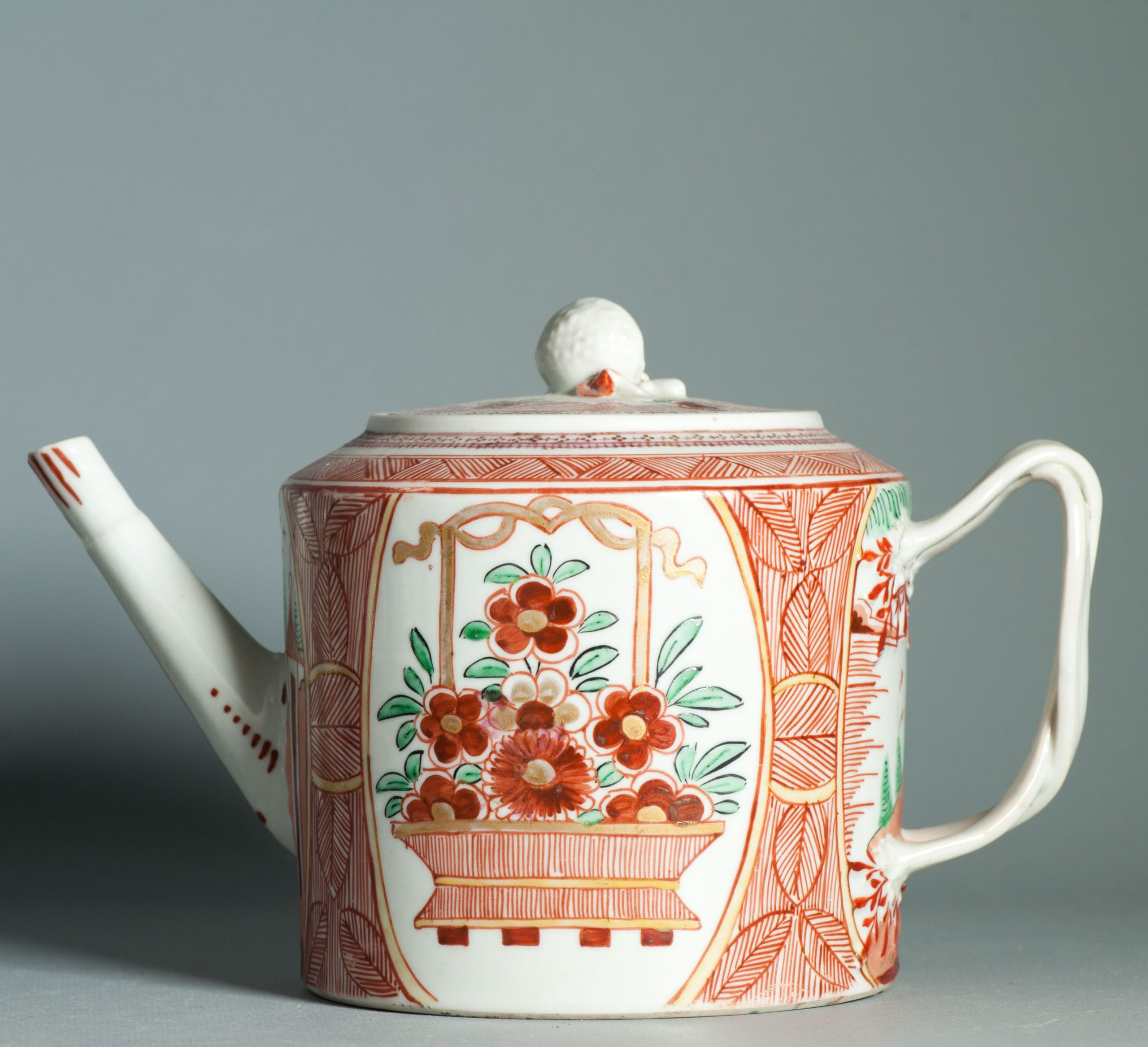 1461 Antique Chinese Qianlong Teapot with Dutch Decoration on a blank