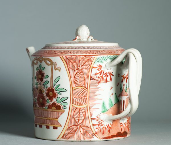 1461 Antique Chinese Qianlong Teapot with Dutch Decoration on a blank - Image 3