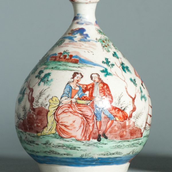 1463 & 1464 Pair Antique Japanese Porcelain Bottle With Willem IV Amsterdam Bont Redecoration - Image 3