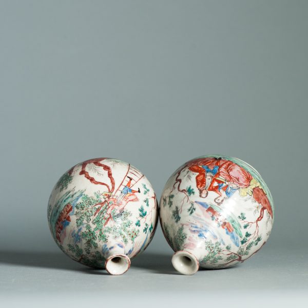 1463 & 1464 Pair Antique Japanese Porcelain Bottle With Willem IV Amsterdam Bont Redecoration - Image 16