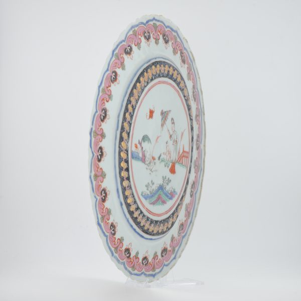 1470 Antique Chinese Porcelain Famille Rose Yongzheng/Qianlong Dame au Parasol European Decorated - Image 15