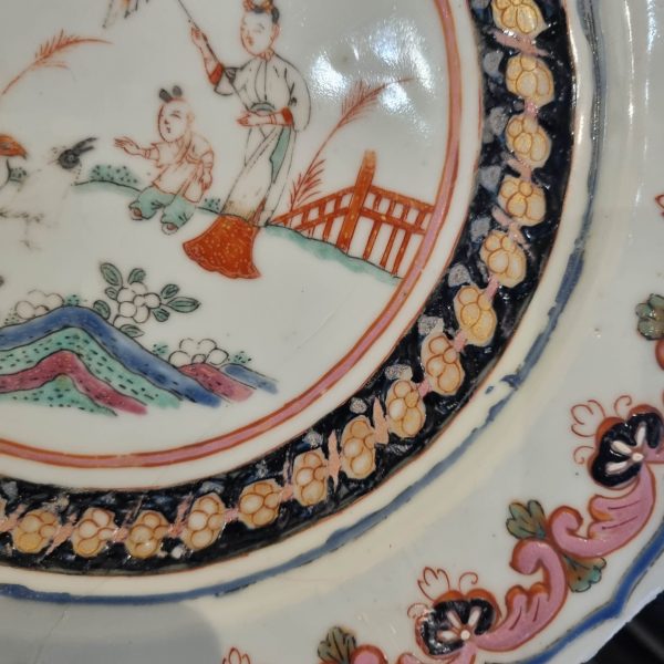 1470 Antique Chinese Porcelain Famille Rose Yongzheng/Qianlong Dame au Parasol European Decorated - Image 12