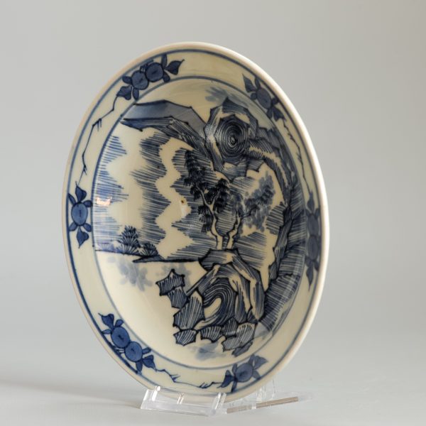 1477 Very Rare Antique ca 1700 Japanese Arita Master of the Rock Plate in Shunzhi/Kangxi Chinese Style - Image 11