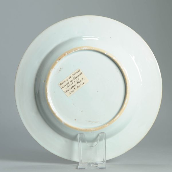 1472 Antique Chinese Kangxi/Yongzheng Plate with Dutch Decoration on a blue and white - Image 9