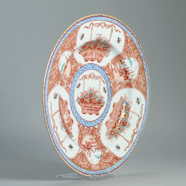 1472 Antique Chinese Kangxi/Yongzheng Plate with Dutch Decoration on a blue and white - Image 4