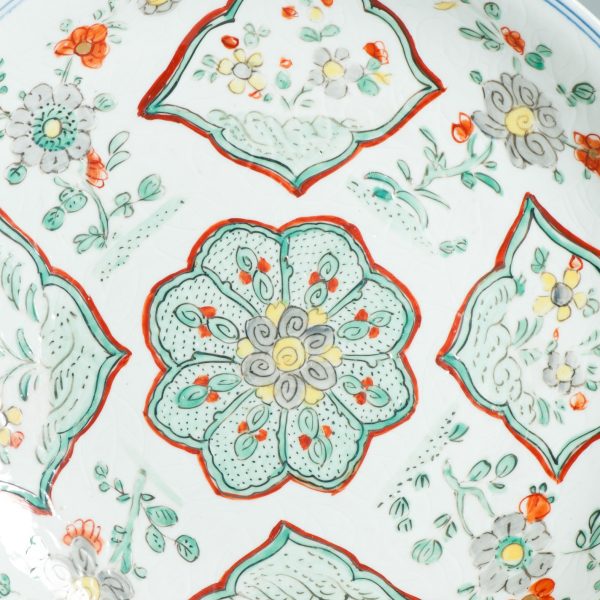 1492 Antique Chinese Kangxi Plate With Cream Glaze back and Verte Amsterdam Bont - Image 11