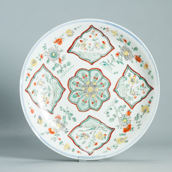 1492 Antique Chinese Kangxi Plate With Cream Glaze back and Verte Amsterdam Bont - Image 8
