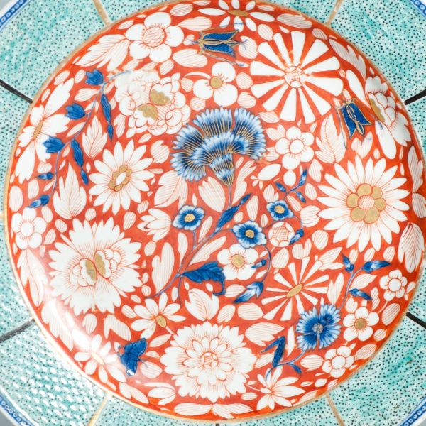 1493 Antique Chinese Blue and White 1740/60 Qianlong Chantilly Sprig Pattern dish with ca 1800 English Regency / George the IV 19th c redecoration - Image 9
