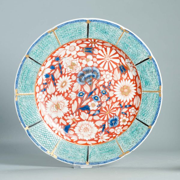 1493 Antique Chinese Blue and White 1740/60 Qianlong Chantilly Sprig Pattern dish with ca 1800 English Regency / George the IV 19th c redecoration - Image 2