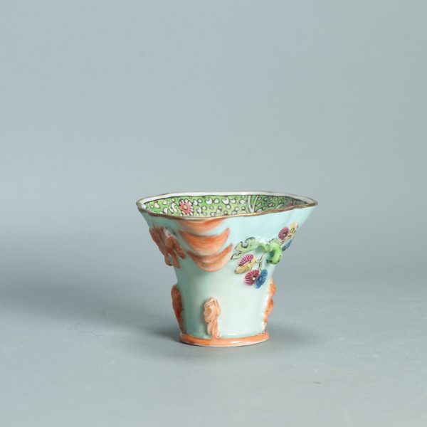 1495 Antique 17th C Chinese Cup Dehua Blanc de Chine Libation Cup. Redecorated in Europe. - Image 11