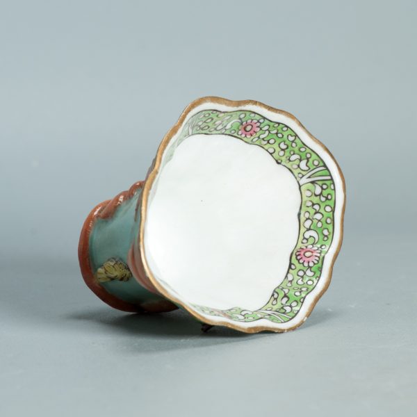 1495 Antique 17th C Chinese Cup Dehua Blanc de Chine Libation Cup. Redecorated in Europe. - Image 7