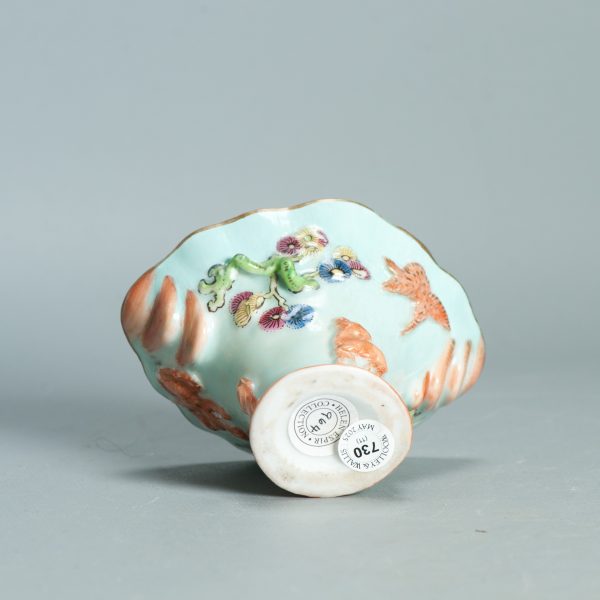 1495 Antique 17th C Chinese Cup Dehua Blanc de Chine Libation Cup. Redecorated in Europe. - Image 5