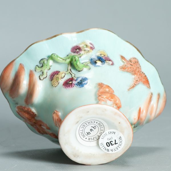 1495 Antique 17th C Chinese Cup Dehua Blanc de Chine Libation Cup. Redecorated in Europe. - Image 4