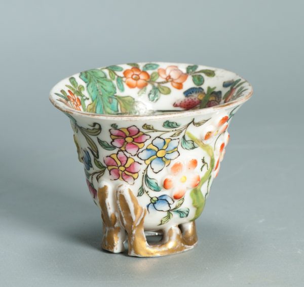 1496 Antique 17th C Chinese Cup Dehua Blanc de Chine Libation Cup. Redecorated in Europe. (Copy) - Image 3