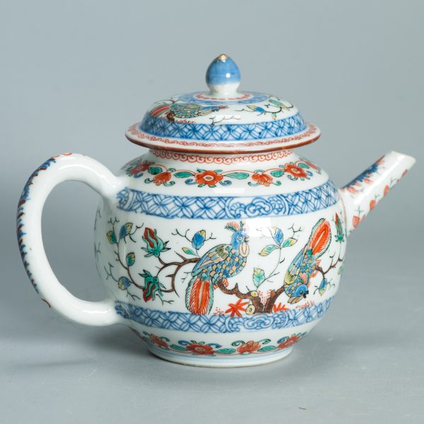 1498 Antique Chinese Tea Pot with Parrots and Flowers in Kakiemon Amsterdam Bont Style - Image 6