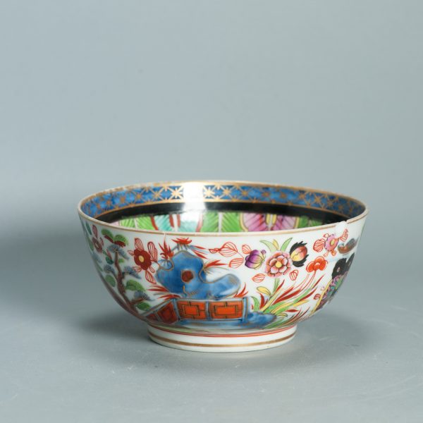 1500 Antique Chinese Blue and White 1740/60 Qianlong Bowl with ca 1800 English Regency / George the IV 19th c redecoration - Image 9