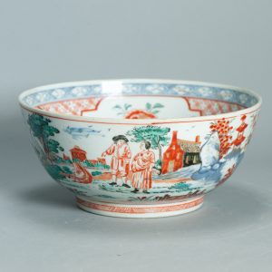1504 Antique Chinese Bowl with Imari Decoration of a Pastoral Landscape Amsterdam Bont