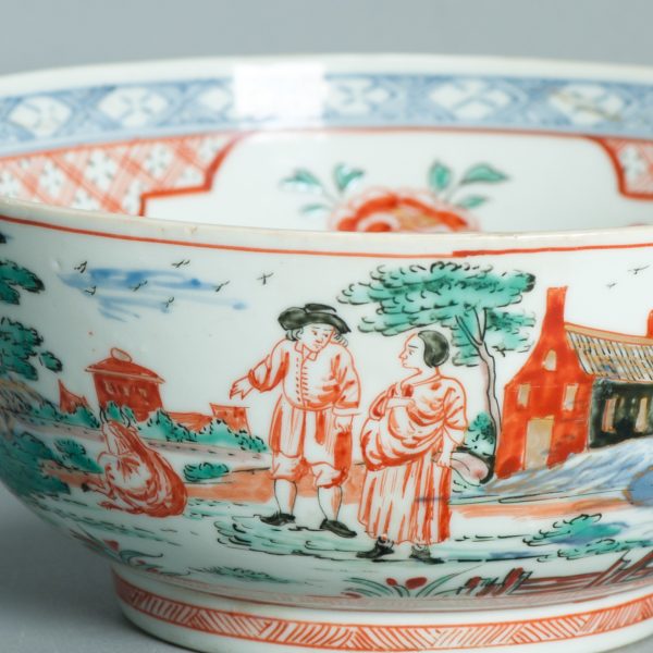 1504 Antique Chinese Bowl with Imari Decoration of a Pastoral Landscape Amsterdam Bont - Image 7