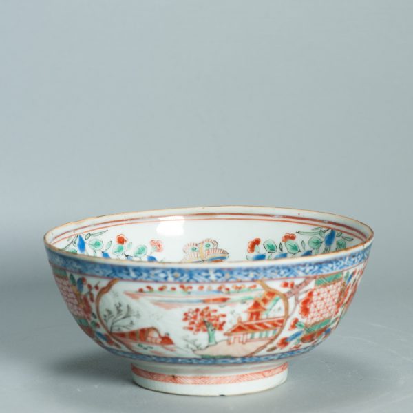 1501 Antique Chinese Bowl with Imari Decoration of Flowers and Landscape Amsterdam Bont - Image 16