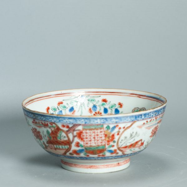 1501 Antique Chinese Bowl with Imari Decoration of Flowers and Landscape Amsterdam Bont - Image 6
