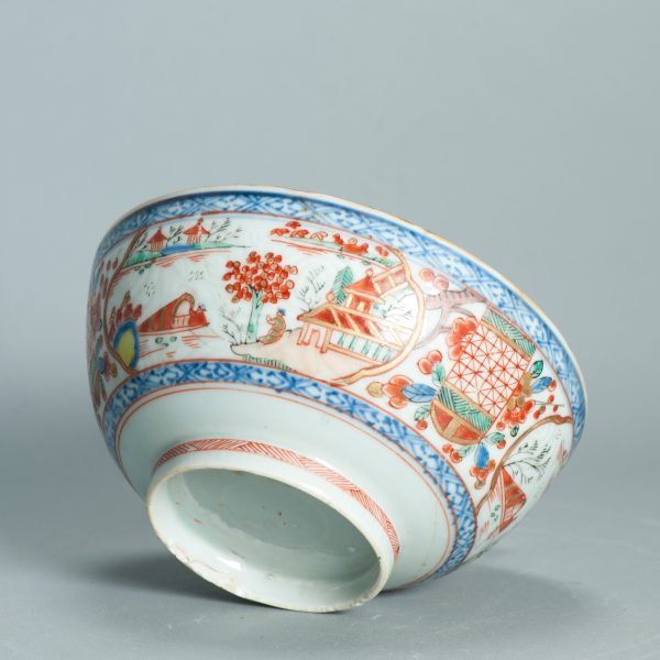 1501 Antique Chinese Bowl with Imari Decoration of Flowers and Landscape Amsterdam Bont - Image 13