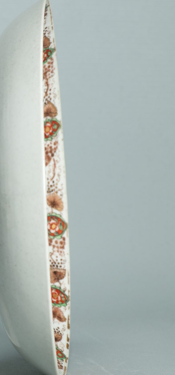 1505 Antique Chinese Plate with Sepia Decoration of a Landscape Later added Peepal Leaves - Image 8