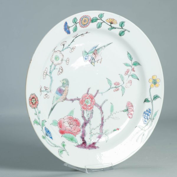 1506 Antique Chinese Porcelain Plate With Famille Rose Decoration of Birds and Flowers - Image 13