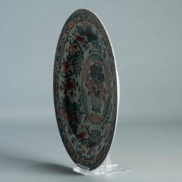 1508 Antique Chinese Porcelain Plate With Famille Verte Decoration of flower basket - Image 8